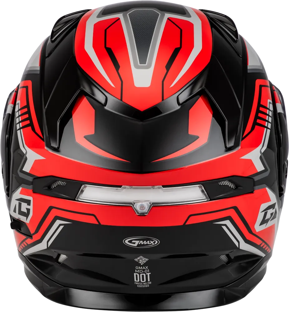 Gmax MD-01S Transistor Snow Helmet Red Black Electric Shield  Electric Shield and Dual Shield