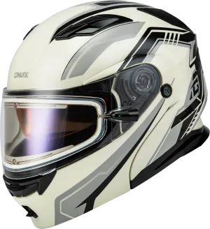 Gmax MD-01S Transistor Snow Helmet White Grey Black Electric Shield