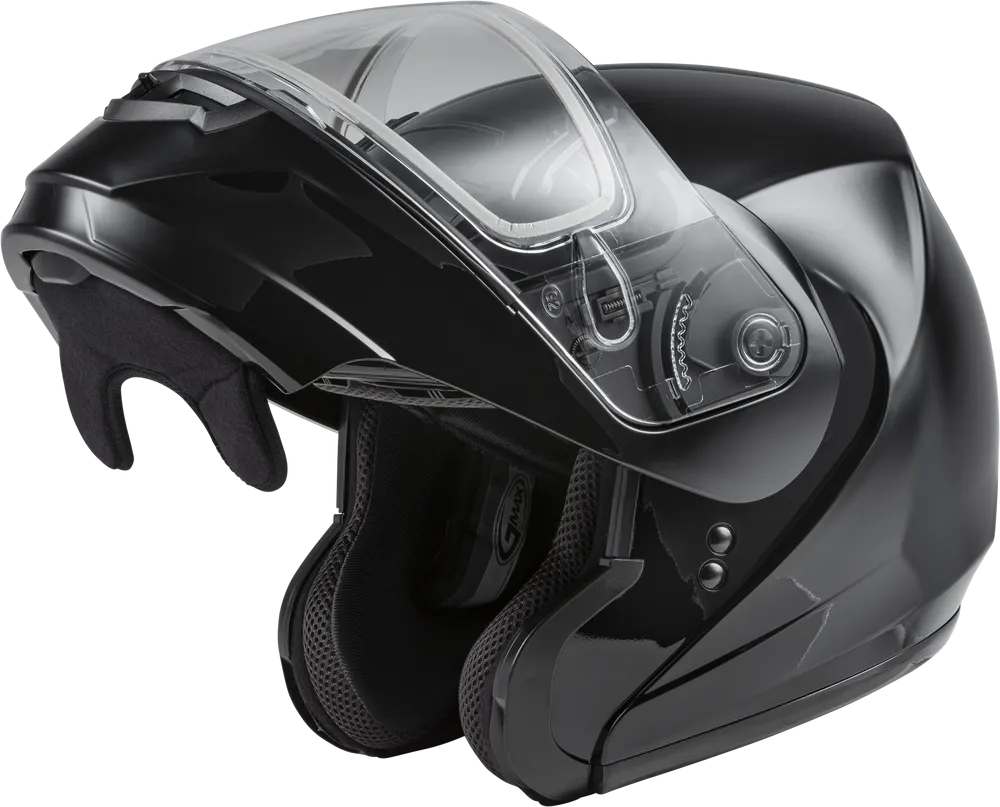 Gmax MD-04 Modular Snow Helmet Gloss Black Dual Lens