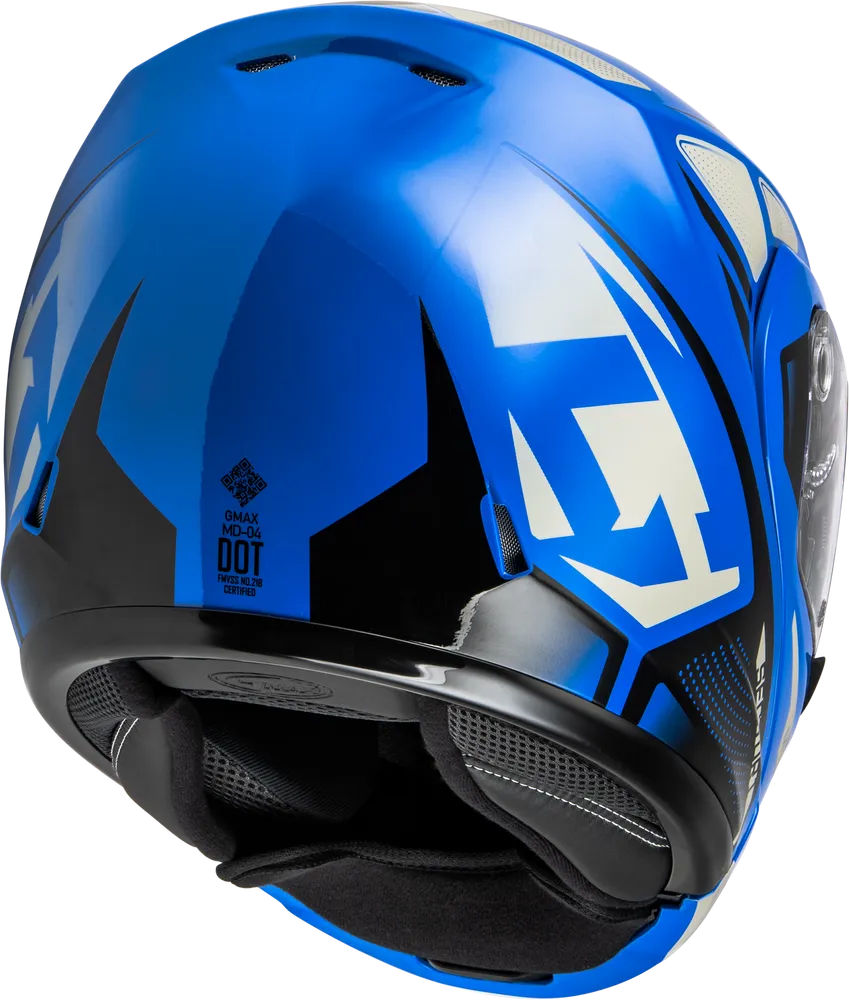 Gmax MD-04 Modular Snow Helmet Sector Gloss Blue Black Electric Shield