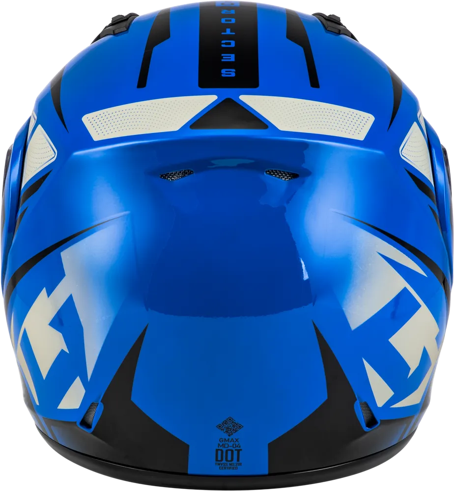 Gmax MD-04 Modular Snow Helmet Sector Gloss Blue Black Electric Shield