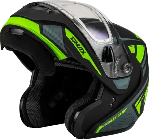 Gmax MD-04 Modular Snow Helmet Sector Green White Electric Shield