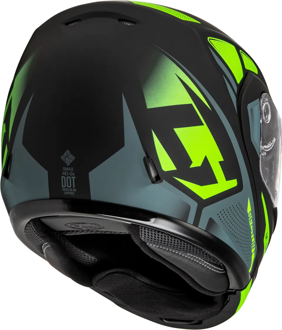 Gmax MD-04 Modular Snow Helmet Sector Green White Electric Shield