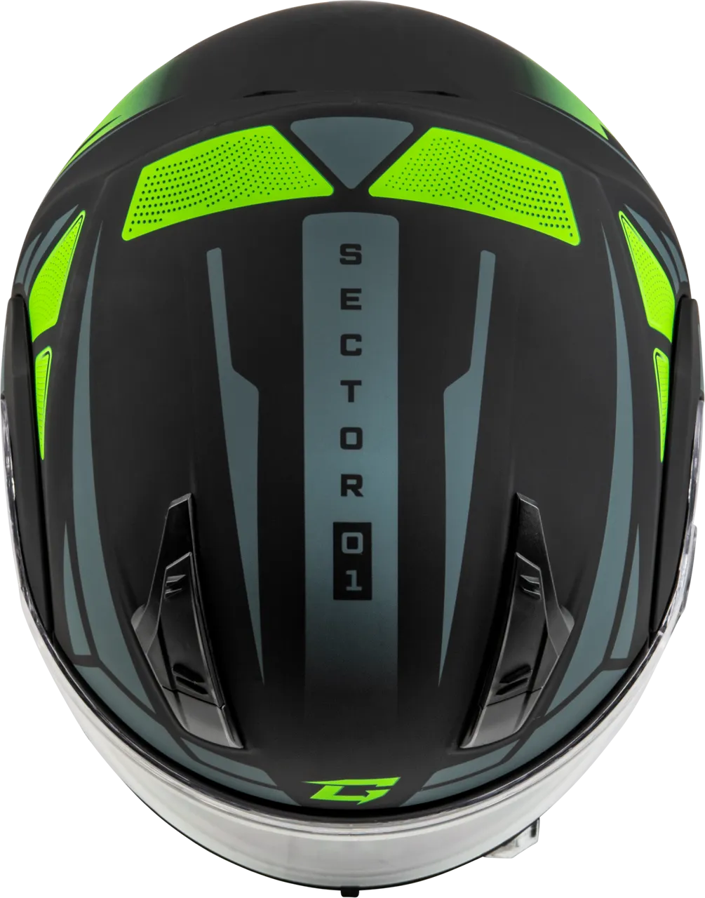 Gmax MD-04 Modular Snow Helmet Sector Green White Electric Shield
