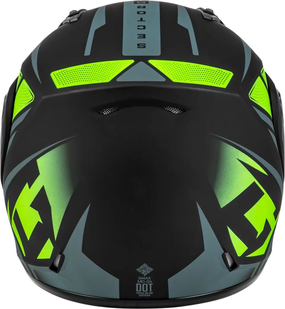 Gmax MD-04 Modular Snow Helmet Sector Green White Electric Shield