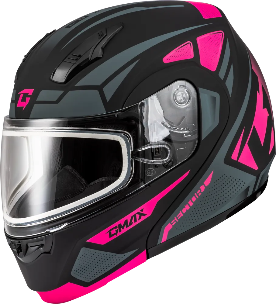 Gmax MD-04 Modular Snow Helmet Sector Matte Black Pink