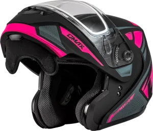 Gmax MD-04 Modular Snow Helmet Sector Matte Black Pink