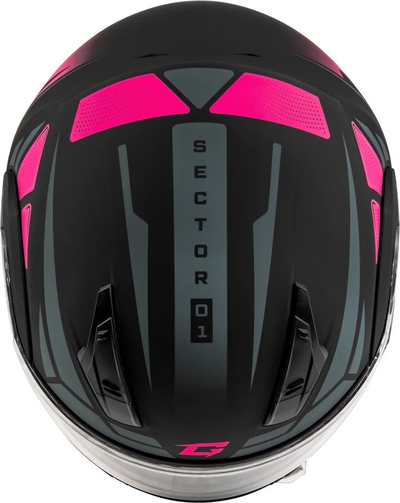 Gmax MD-04 Modular Snow Helmet Sector Matte Black Pink