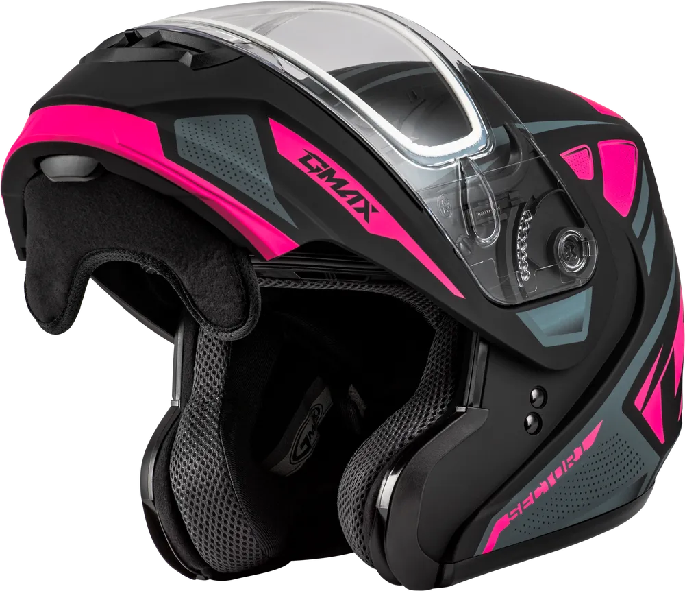Gmax MD-04 Modular Snow Helmet Sector Matte Black Pink