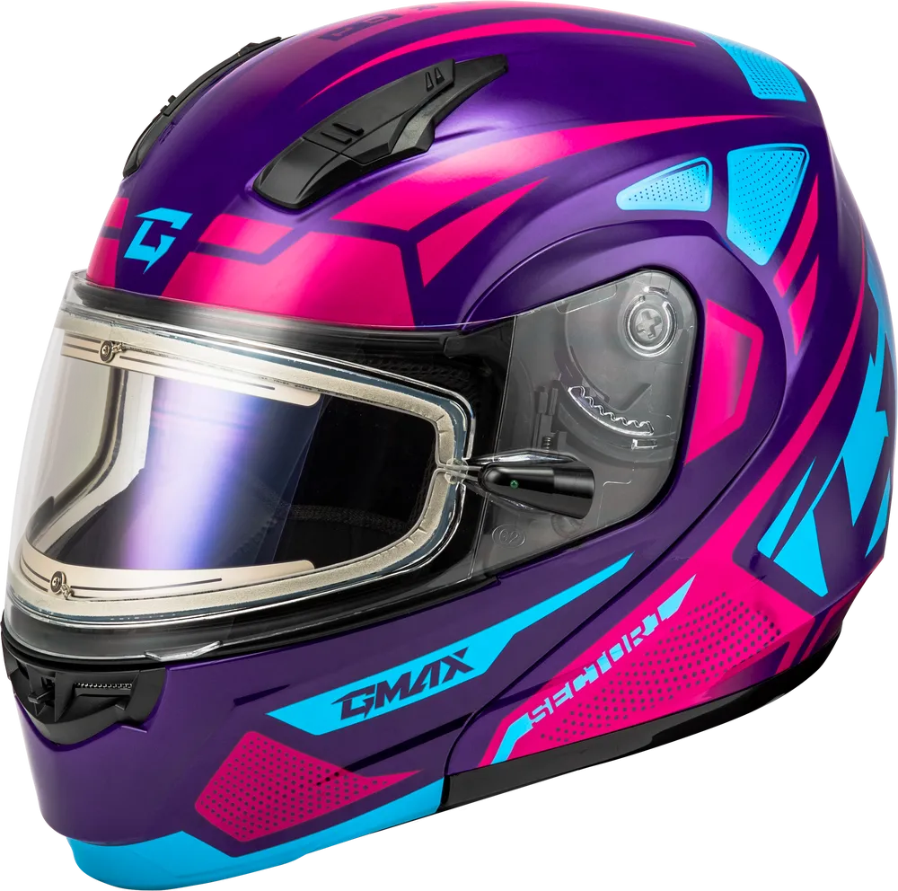 Gmax MD-04 Snow Helmet Sector Gloss Violet Pink Electric Shield