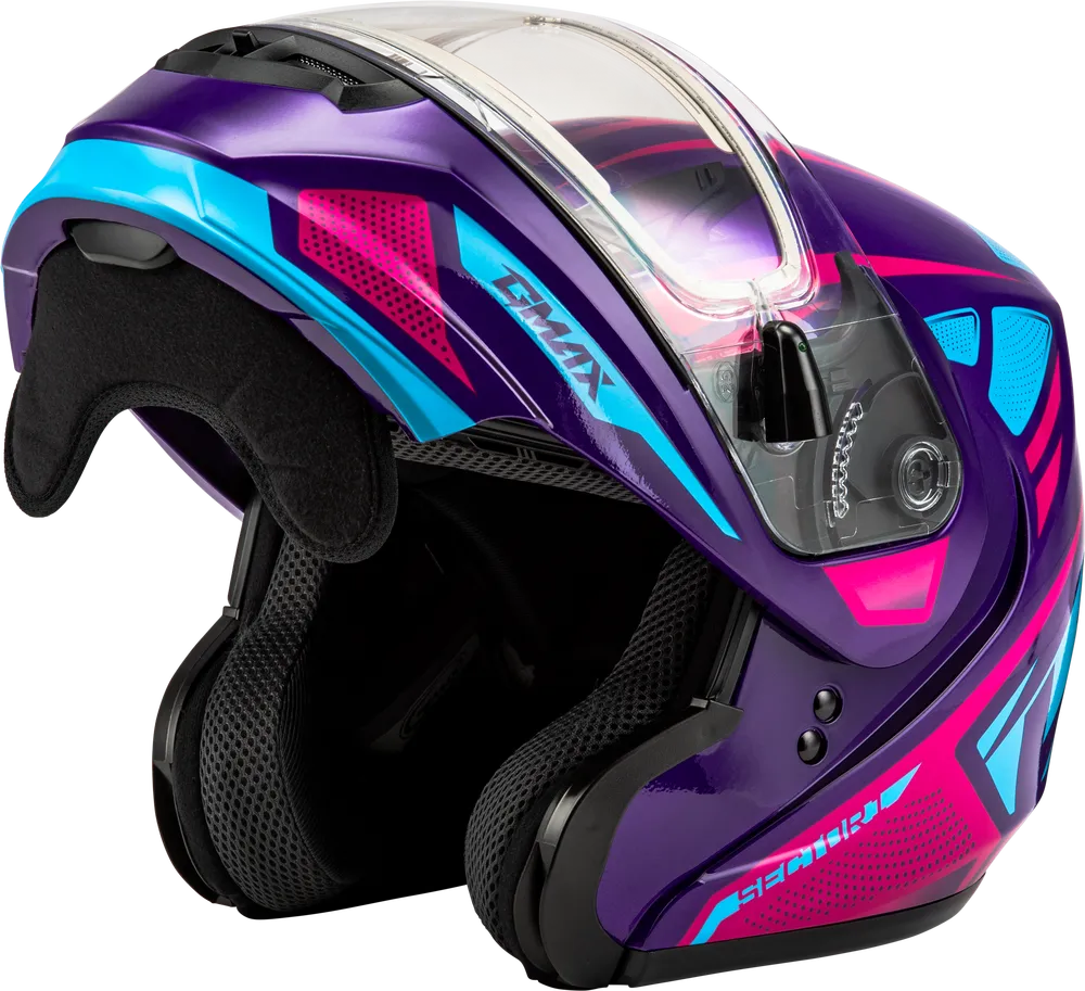 Gmax MD-04 Snow Helmet Sector Gloss Violet Pink Electric Shield
