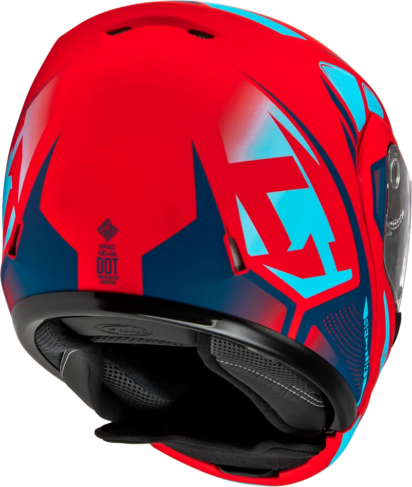 Gmax MD-04 Snow Helmet Sector Matte Red Blue Electric Shield