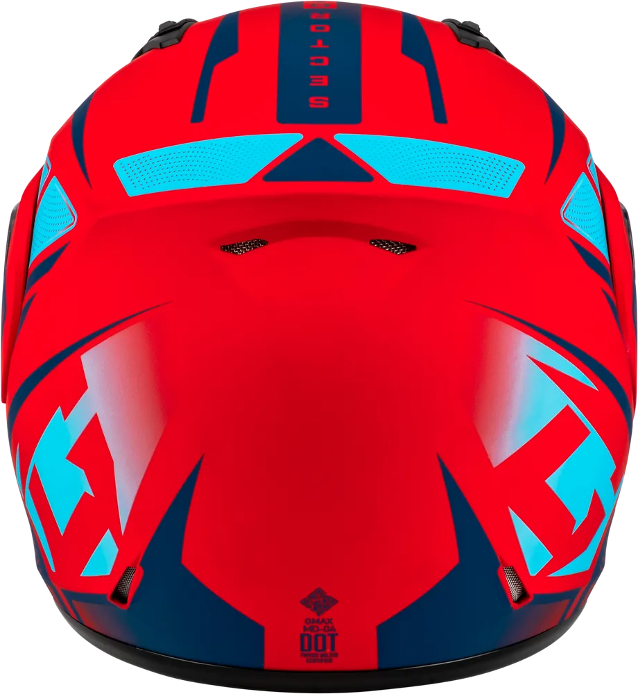 Gmax MD-04 Snow Helmet Sector Matte Red Blue Electric Shield