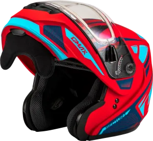 Gmax MD-04 Snow Helmet Sector Matte Red Blue Electric Shield