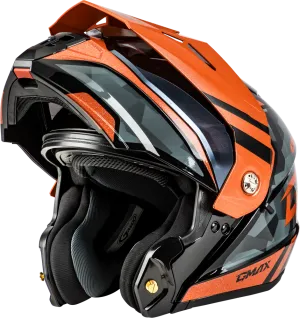 Gmax MD-74 Striker Modular Helmet Black/Grey/Orange