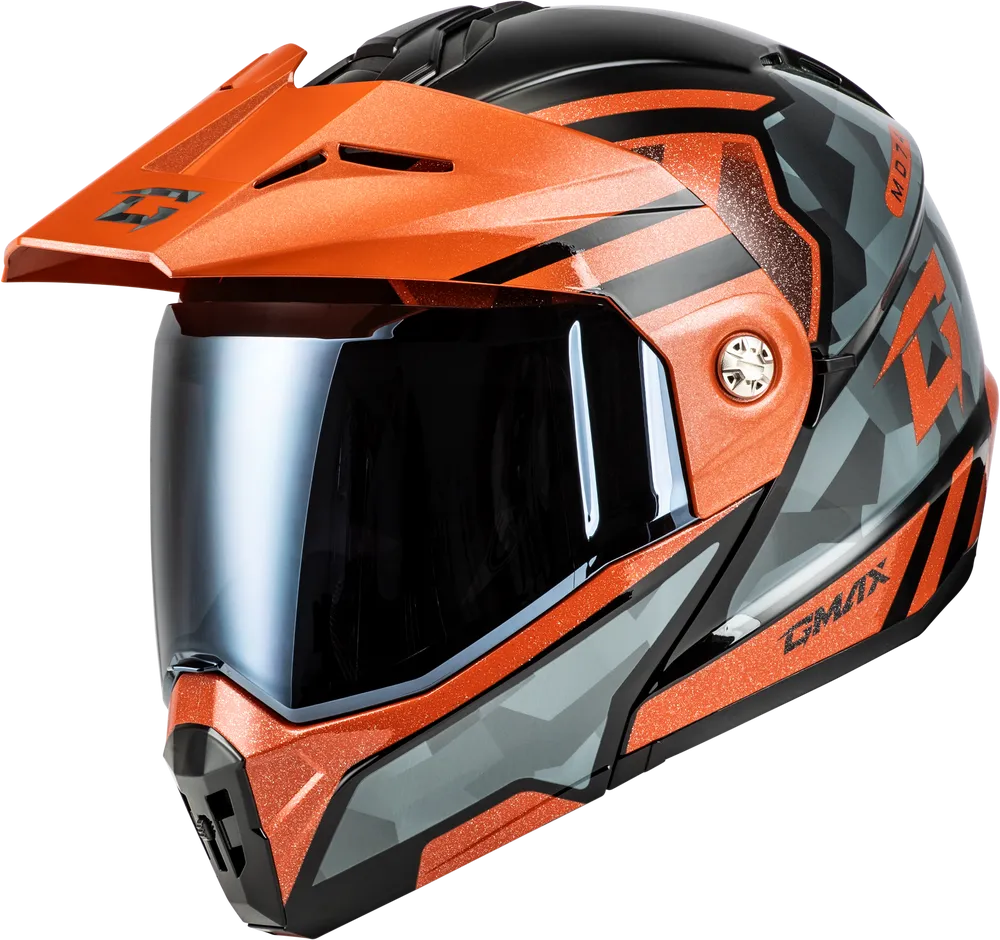 Gmax MD-74 Striker Modular Helmet Black/Grey/Orange