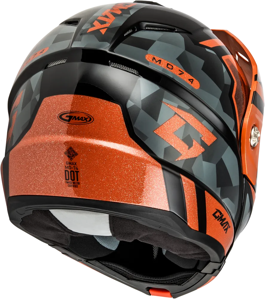 Gmax MD-74 Striker Modular Helmet Black/Grey/Orange