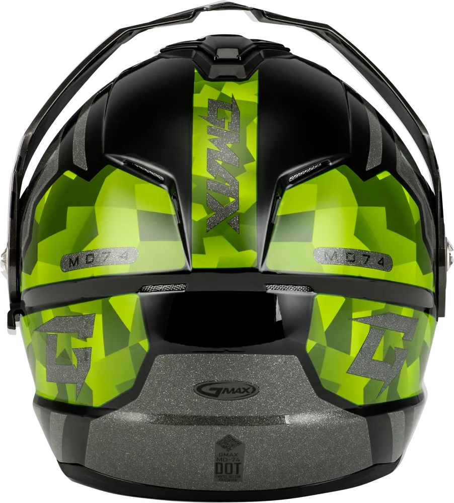 Gmax MD-74 Striker Modular Helmet Black/Silver/Green