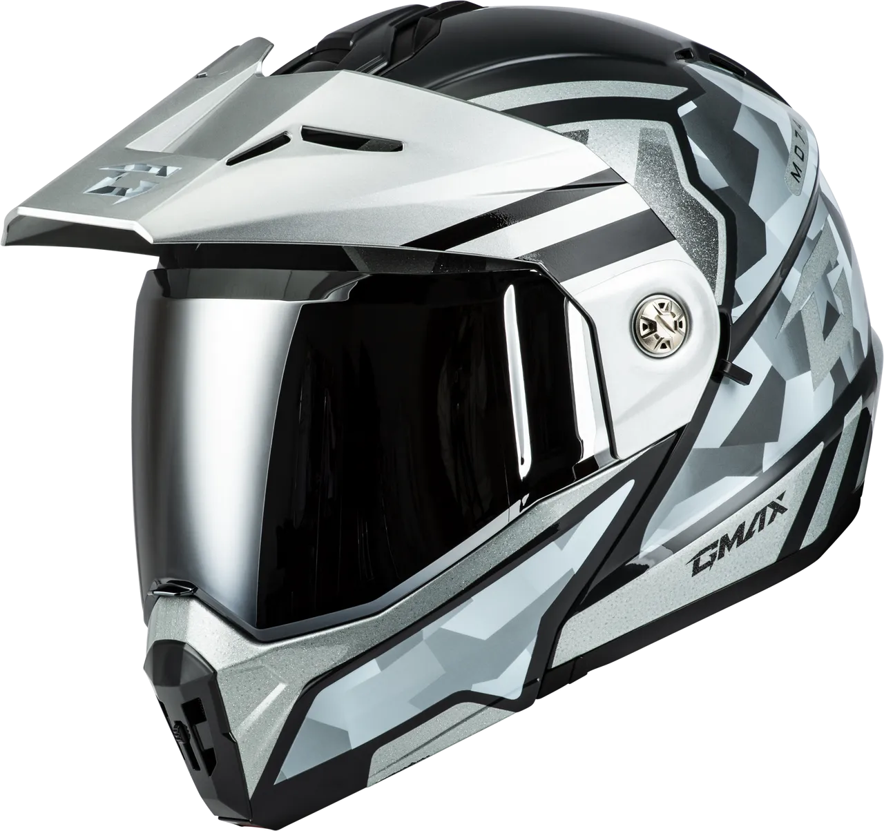 Gmax MD-74 Striker Modular Helmet Silver/Blue