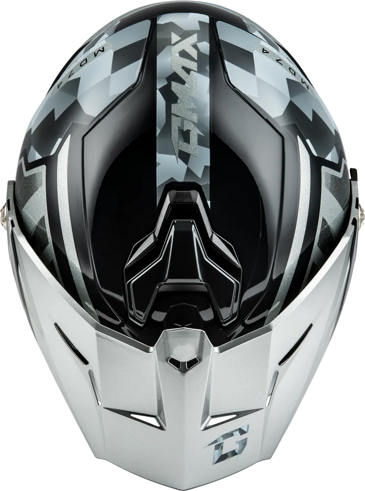Gmax MD-74 Striker Modular Helmet Silver/Blue