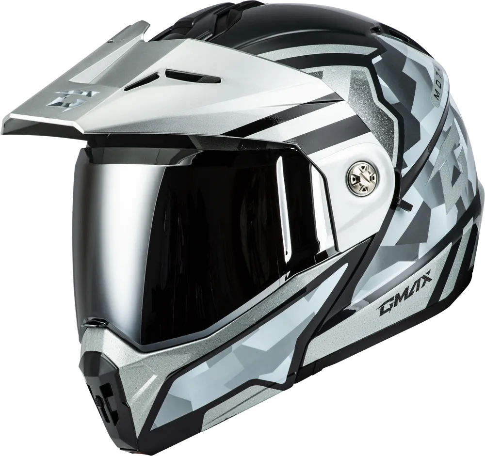Gmax MD-74 Striker Modular Helmet Silver/Blue