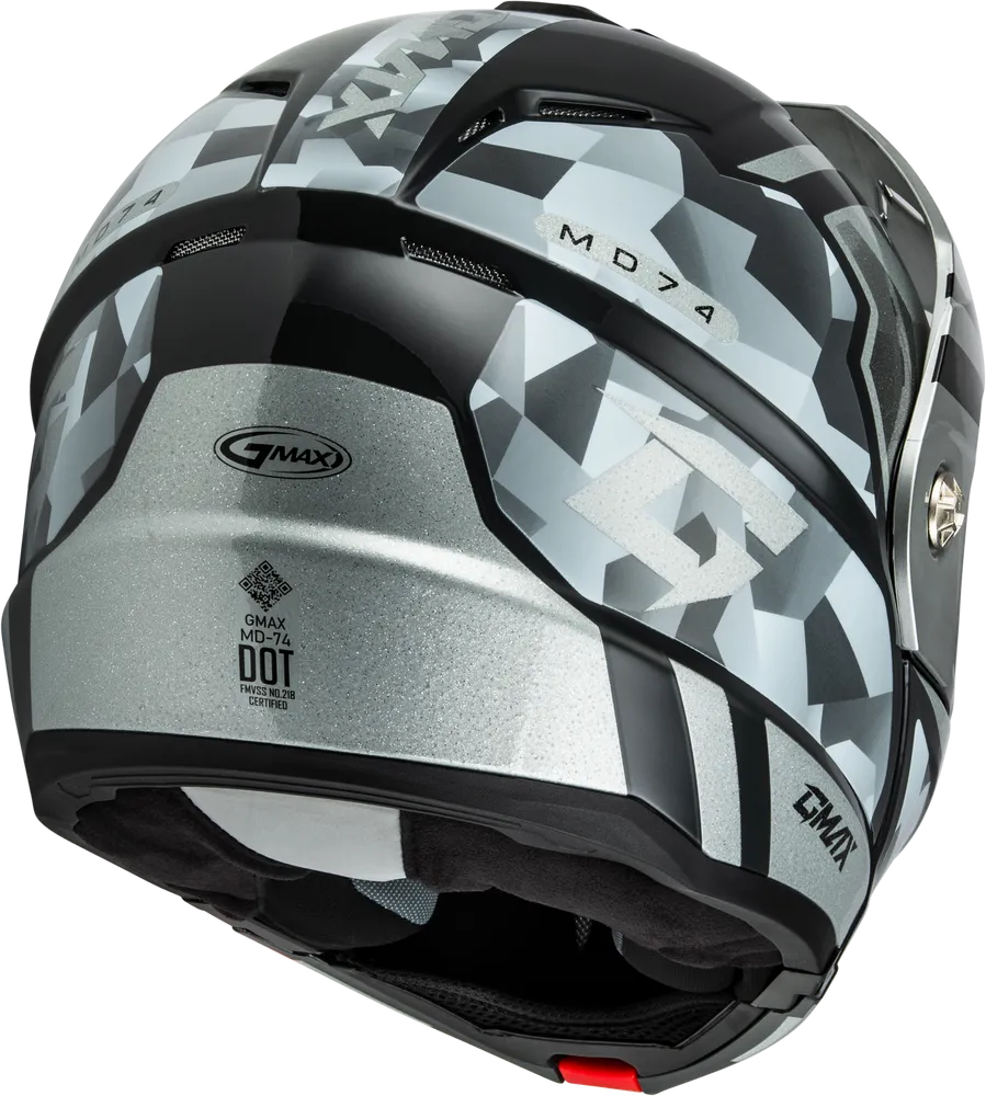 Gmax MD-74 Striker Modular Helmet Silver/Blue