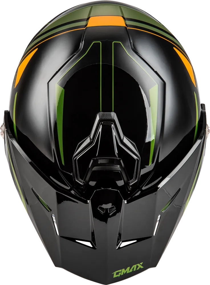 Gmax MD-74S Spectre Snow Helmet Black Green Electric Shield