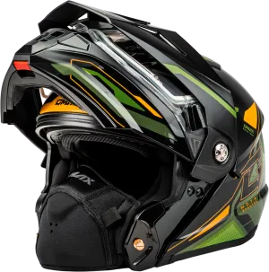 Gmax MD-74S Spectre Snow Helmet Black Green Electric Shield