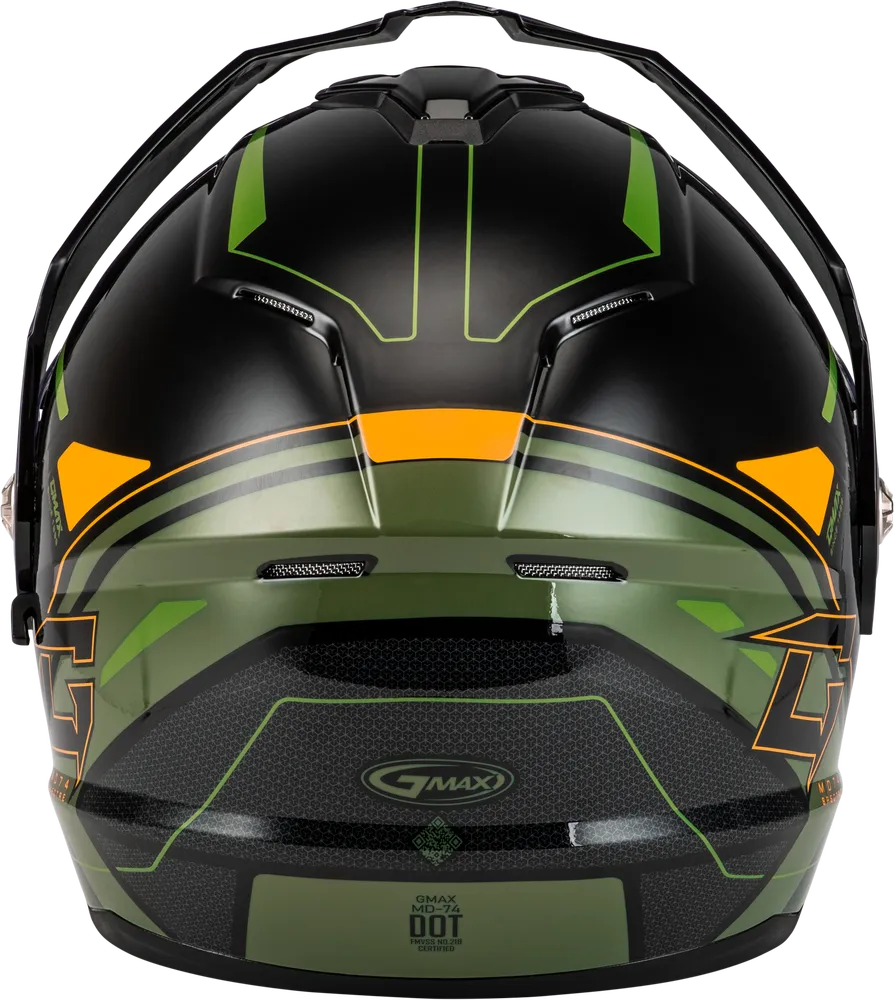 Gmax MD-74S Spectre Snow Helmet Black Green Electric Shield