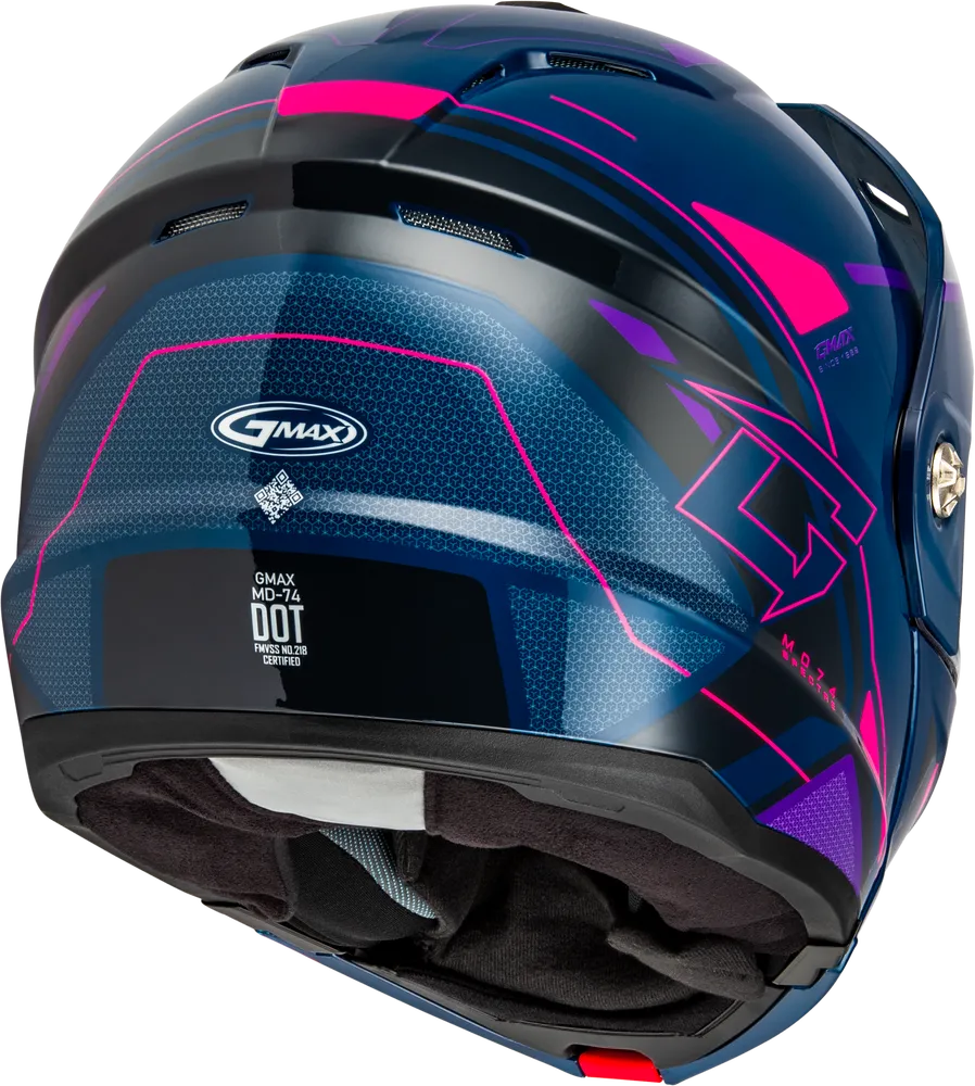 Gmax MD-74S Spectre Snow Helmet Blue Pink Purple Electric Shield