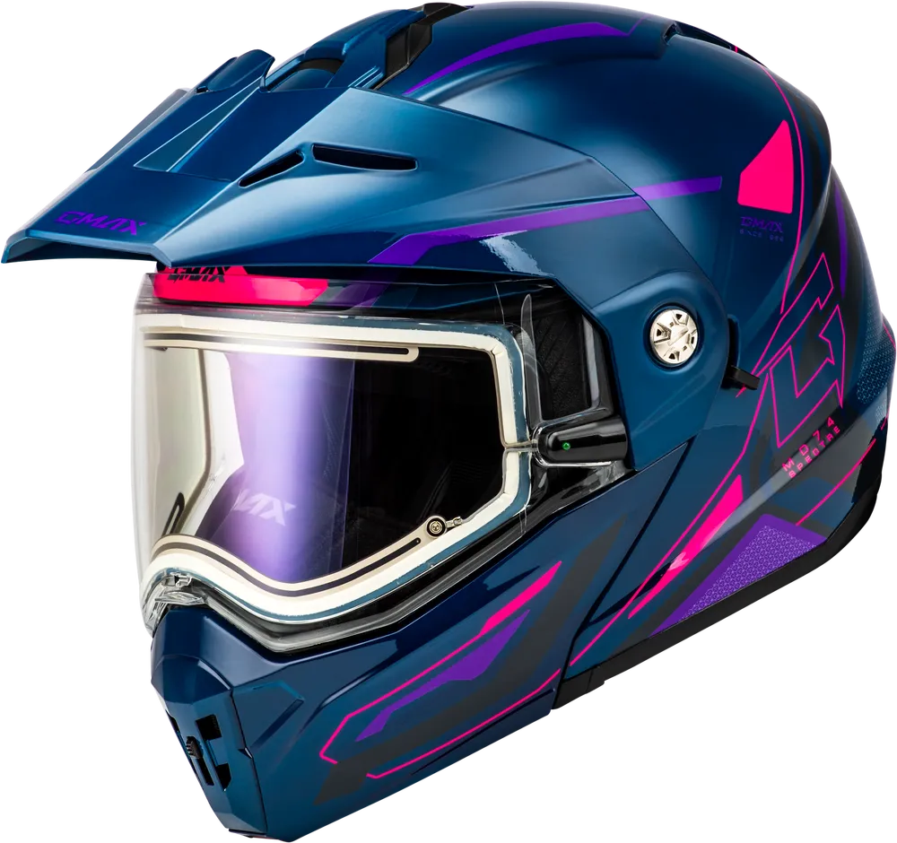 Gmax MD-74S Spectre Snow Helmet Blue Pink Purple Electric Shield
