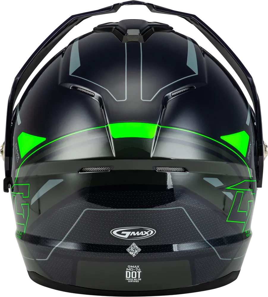 Gmax MD-74S Spectre Snow Helmet Grey Neon Green Electric Shield