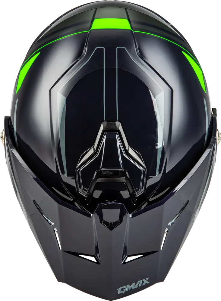 Gmax MD-74S Spectre Snow Helmet Grey Neon Green Electric Shield