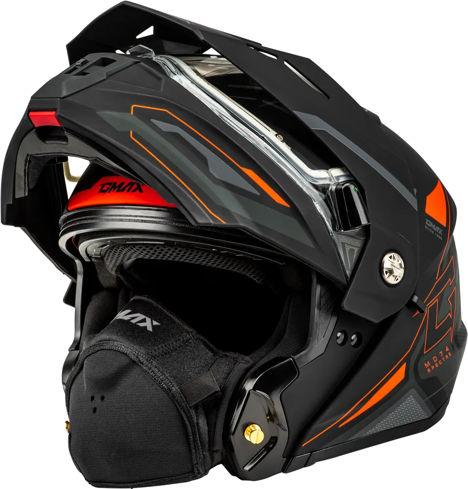 Gmax MD-74S Spectre Snow Helmet Matte Black Red Electric Shield