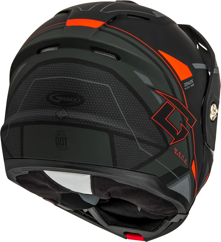 Gmax MD-74S Spectre Snow Helmet Matte Black Red Electric Shield