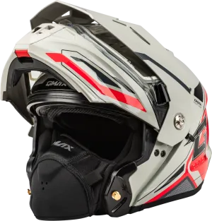 Gmax MD-74S Spectre Snow Helmet White Red Electric Shield
