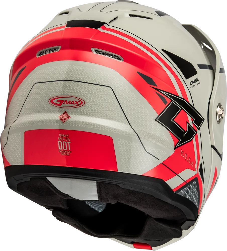 Gmax MD-74S Spectre Snow Helmet White Red Electric Shield
