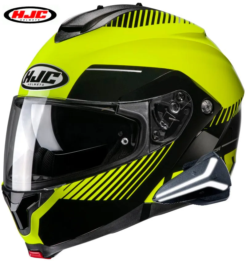 HJC C91 Helmet Sena Smart 20B Bluetooth Headset Prod Graphic MC3 Hi Vis