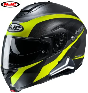 HJC C91 Helmet Sena Smart 20B Bluetooth Headset  Taly Graphic MC3 Hi Vis