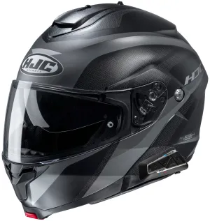 HJC C91 Helmet T9S Bluetooth Headset Taly Graphic MC5 Grey