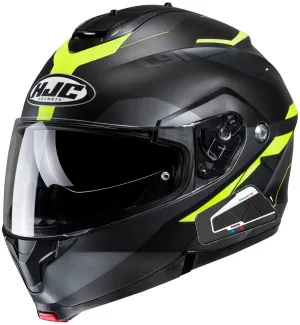 HJC C91 Helmet T9S Bluetooth Karan Graphic MC-3HSF Hi Vis