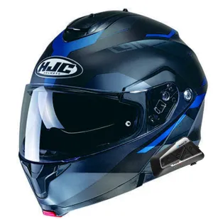 HJC C91 Modular Bluetooth Helmet Karan Graphic MC-2SF Blue