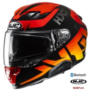HJC F71 Full Face Bluetooth Helmet Bard MC-1 11b Installed
