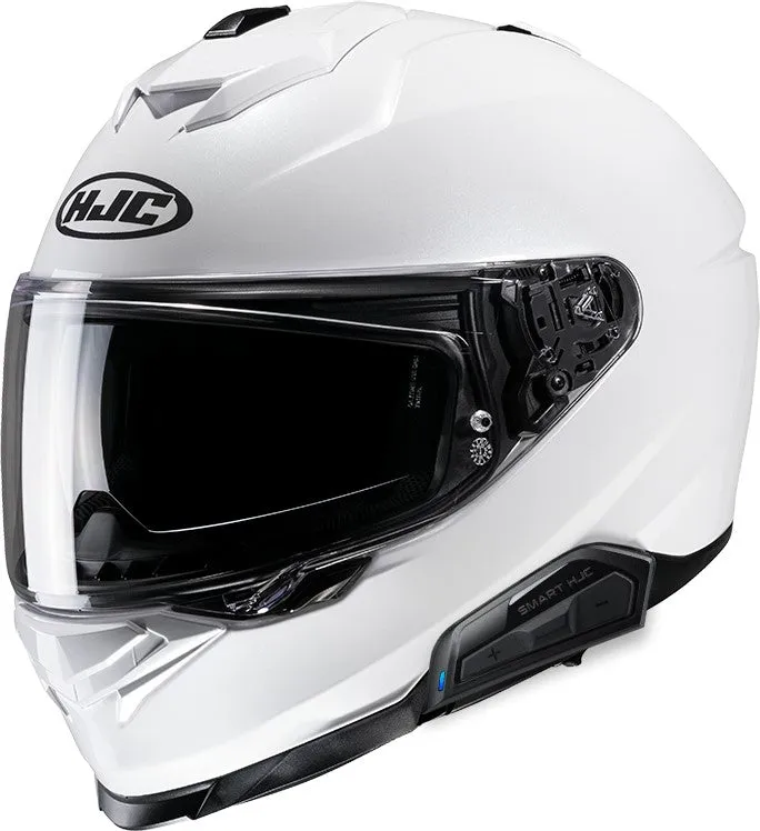 HJC i71 Full Face Helmet Smart HJC 21b Bluetooth Headset Gloss White