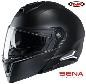 HJC i90 Modular Sena Smart 20b Bluetooth Helmet Matte Black