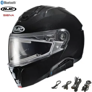 HJC i91 Bluetooth Snow Helmet Gloss Black Electric Shield