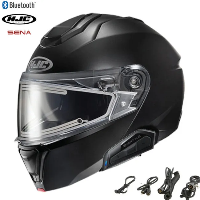 HJC i91 Bluetooth Snow Helmet Matte Black Electric Shield