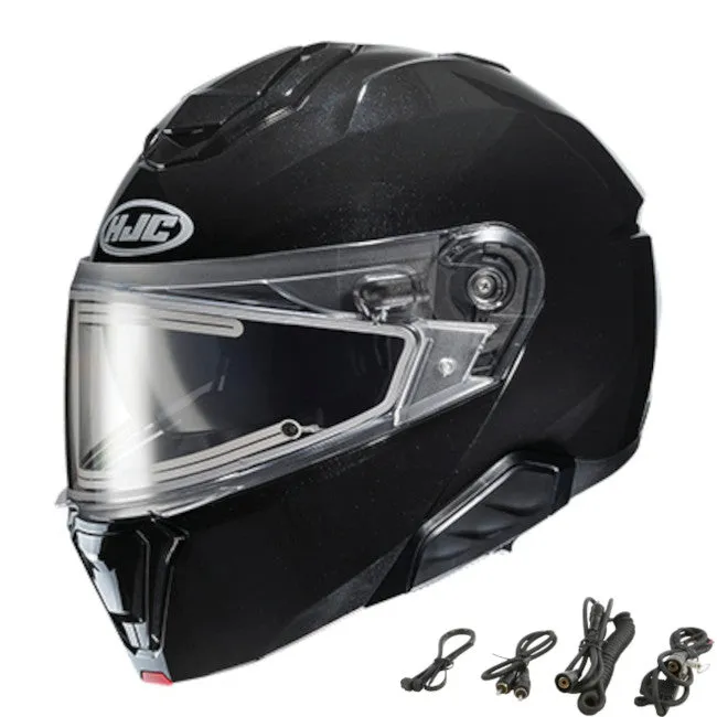 HJC i91 Modular Snow Helmet Gloss Black Electric Shield