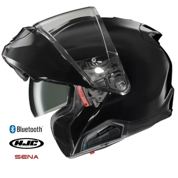 HJC RPHA 91S Bluetooth Helmet Gloss Black 11b Installed