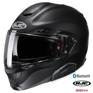 HJC RPHA 91S Bluetooth Helmet Matte Black 11b Installed